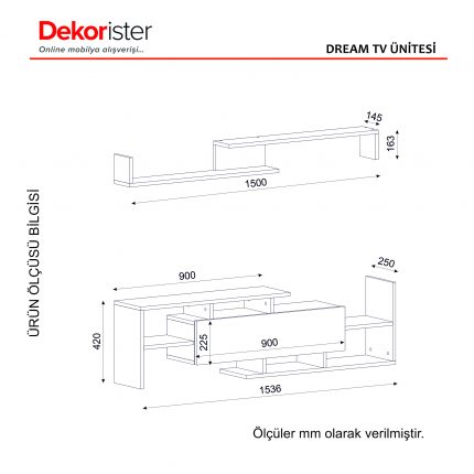 Dekorister - Turkish Furniture Manufacturer - Home Furniture Producer Companies From Turkey - Dream Tv Unit White-Walnut