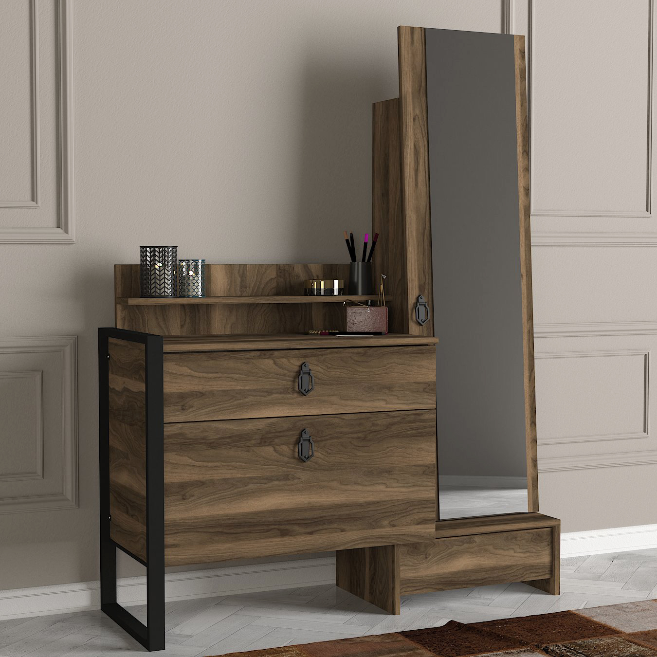 lost-makyaj-masasi-1.jpg Dekorister - Turkish Furniture Manufacturer - Home Furniture Producer Companies From Turkey - Exclusive Lost Make Up Table Walnut